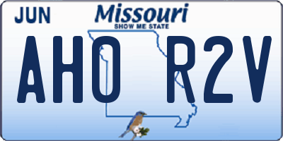 MO license plate AH0R2V