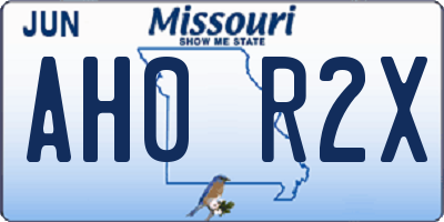 MO license plate AH0R2X
