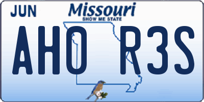 MO license plate AH0R3S