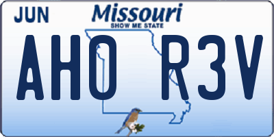 MO license plate AH0R3V