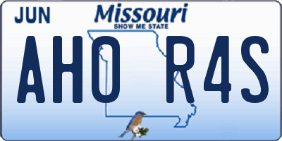 MO license plate AH0R4S