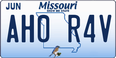 MO license plate AH0R4V