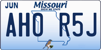 MO license plate AH0R5J