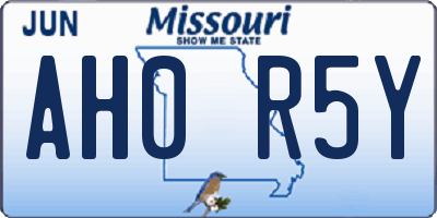 MO license plate AH0R5Y