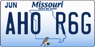 MO license plate AH0R6G