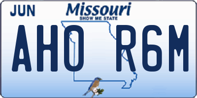 MO license plate AH0R6M