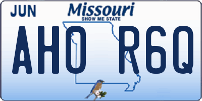 MO license plate AH0R6Q