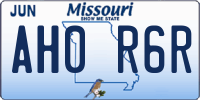 MO license plate AH0R6R