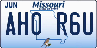 MO license plate AH0R6U