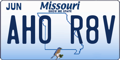 MO license plate AH0R8V