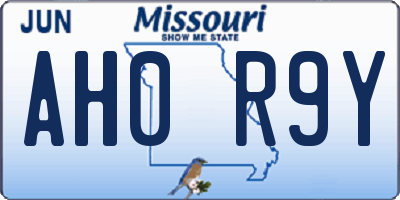 MO license plate AH0R9Y