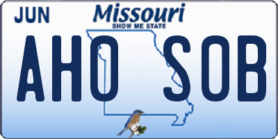 MO license plate AH0S0B