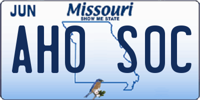 MO license plate AH0S0C