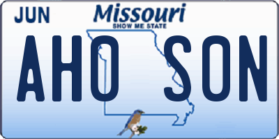 MO license plate AH0S0N