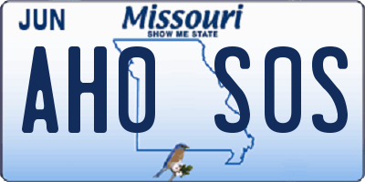 MO license plate AH0S0S