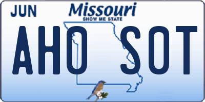 MO license plate AH0S0T