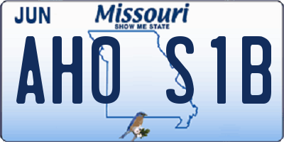 MO license plate AH0S1B