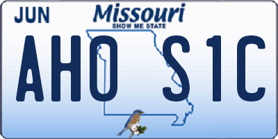 MO license plate AH0S1C