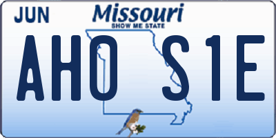 MO license plate AH0S1E