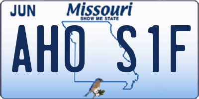 MO license plate AH0S1F