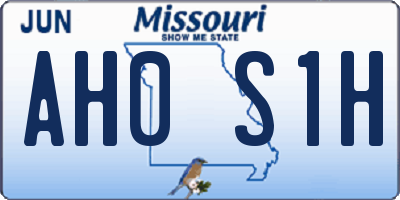 MO license plate AH0S1H