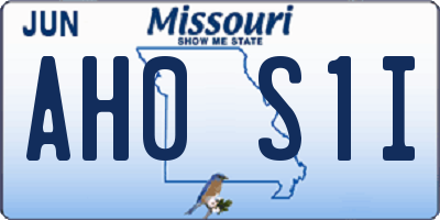 MO license plate AH0S1I