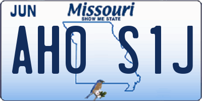 MO license plate AH0S1J