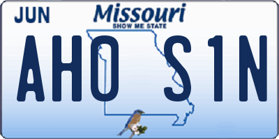 MO license plate AH0S1N