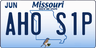 MO license plate AH0S1P