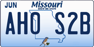 MO license plate AH0S2B