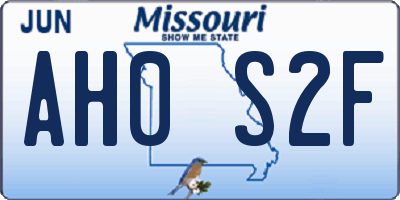 MO license plate AH0S2F