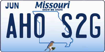 MO license plate AH0S2G