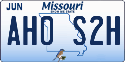 MO license plate AH0S2H