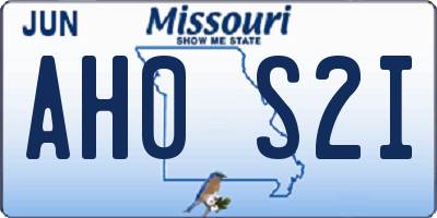 MO license plate AH0S2I