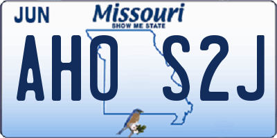 MO license plate AH0S2J