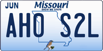 MO license plate AH0S2L