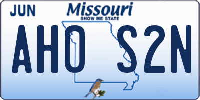 MO license plate AH0S2N