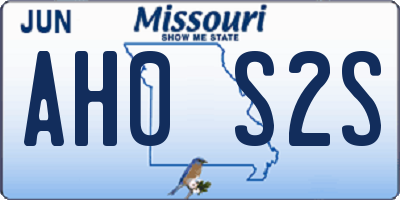 MO license plate AH0S2S