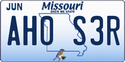 MO license plate AH0S3R