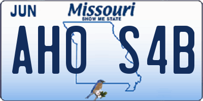 MO license plate AH0S4B