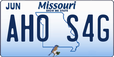 MO license plate AH0S4G