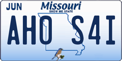 MO license plate AH0S4I