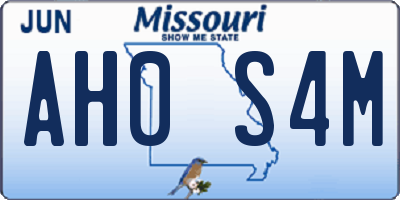 MO license plate AH0S4M