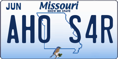 MO license plate AH0S4R