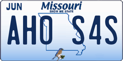 MO license plate AH0S4S