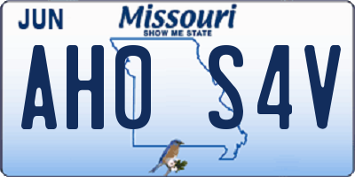 MO license plate AH0S4V