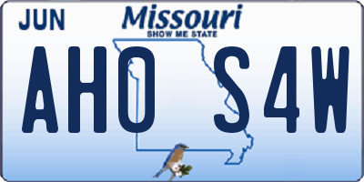 MO license plate AH0S4W