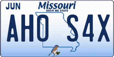 MO license plate AH0S4X