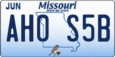 MO license plate AH0S5B