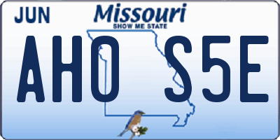 MO license plate AH0S5E